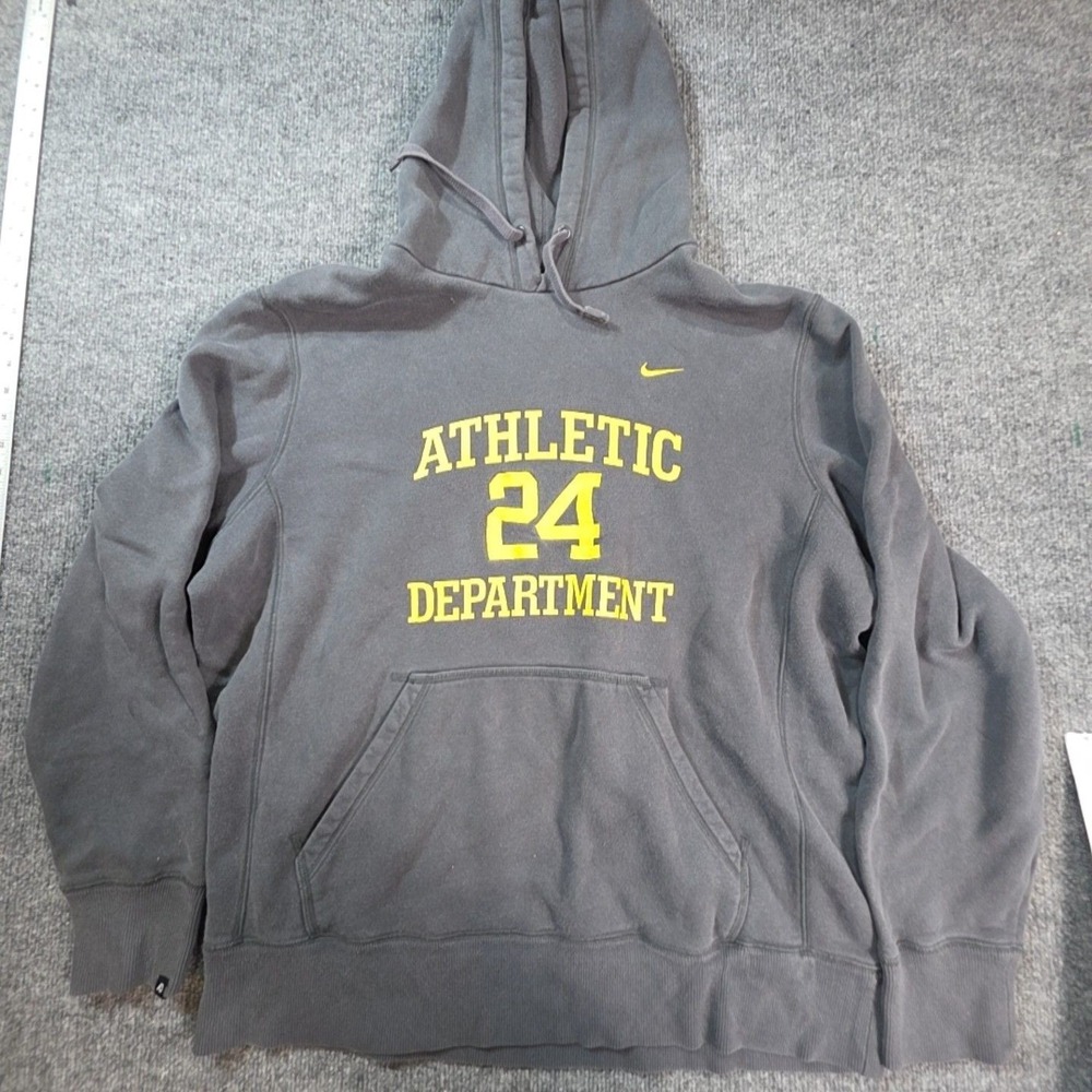 Nike Hoodie Mens XL Gray Pullover Fleece Athletic Department 24 Front Graphic
